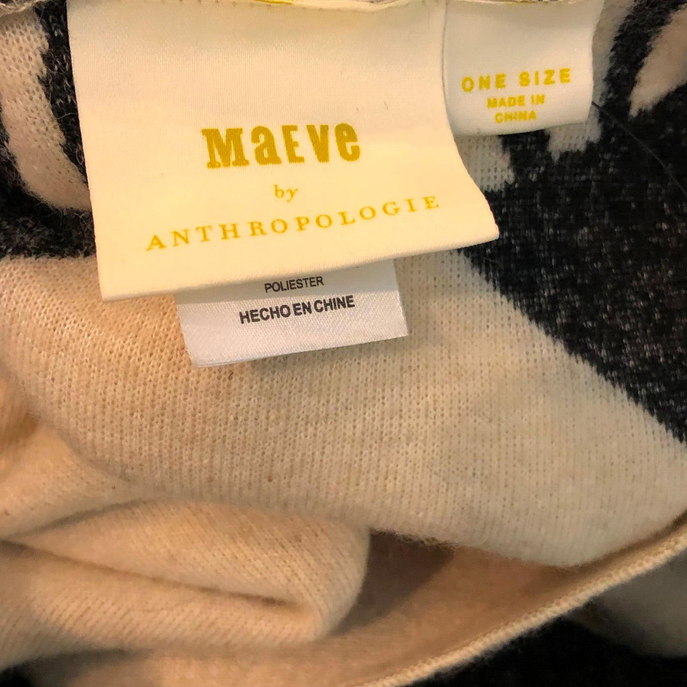 NWT Maeve Anthropologie Dusk & Dawn Capelet Sherpa Colorblock Textured Cape Boho - Picture 7 of 12